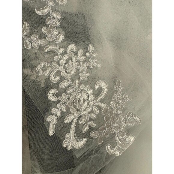 Long Wedding White Lace Veil 118.11\'\' for Bride main image 4